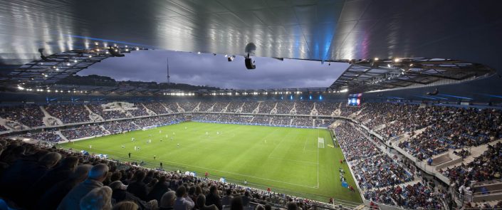 Stade Océane - Le Havre - Photographe Architecture nuit 