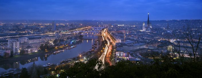 Vue panoramique de Rouen - Photographe Eclairage 