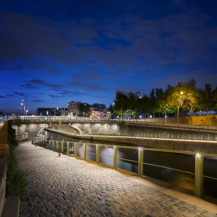 Quai du canal Saint-Denis à Paris - Photographe Eclairage 