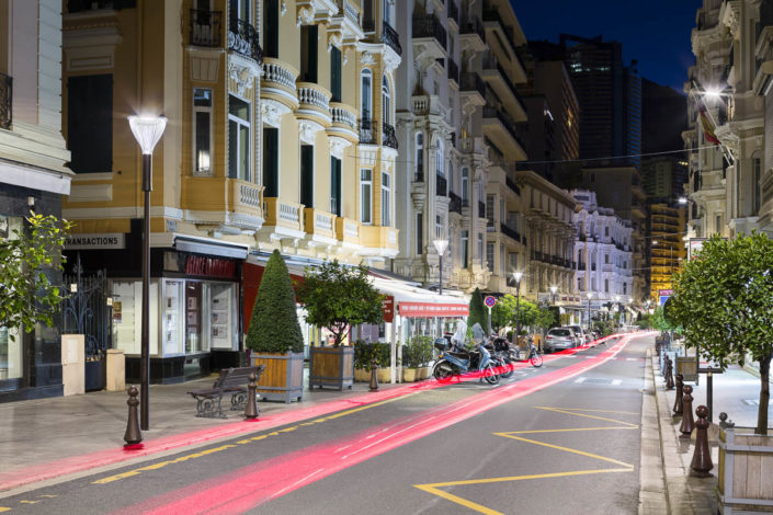 Éclairage public de l'avenue des Moulins à Monaco - Photographe Eclairage 