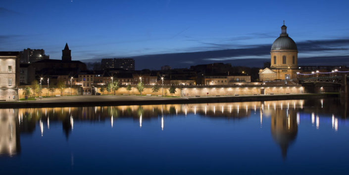Photographie d'éclairage de Mise en valeur des quais de la Garonne à Toulouse