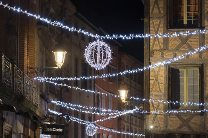 Photographie d'éclairage de Illuminations festives, rue Saint-Rome à Toulouse