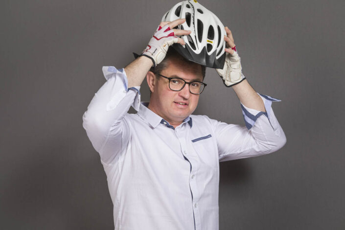 Portrait d'un cycliste amateur